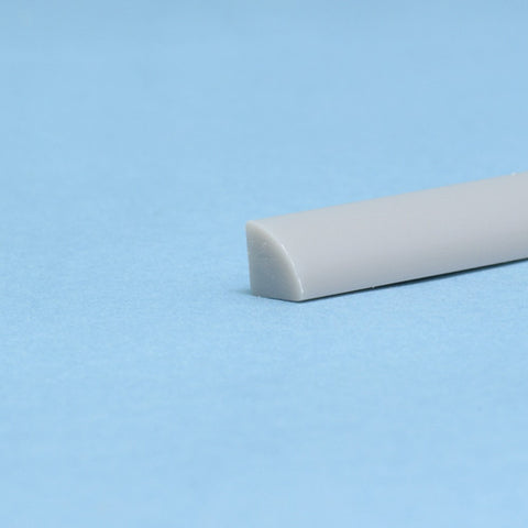 Plastic 1/4 Round Bar (Gray)