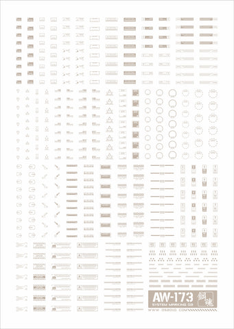 AW-173 Waterslide Decal 03 (1/144 & 1/100) Light Gray
