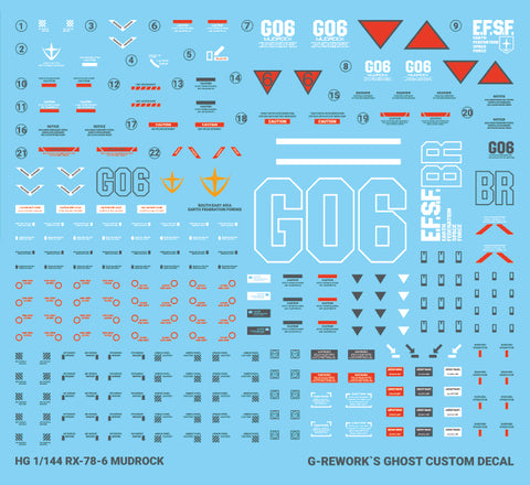 G-Rework HG RX-78-06 Mudrock Decals