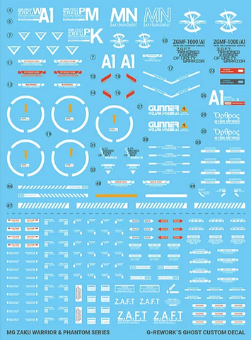 G-Rework MG Gunner Zaku Warrior (Lunamaria Hawke) Decals